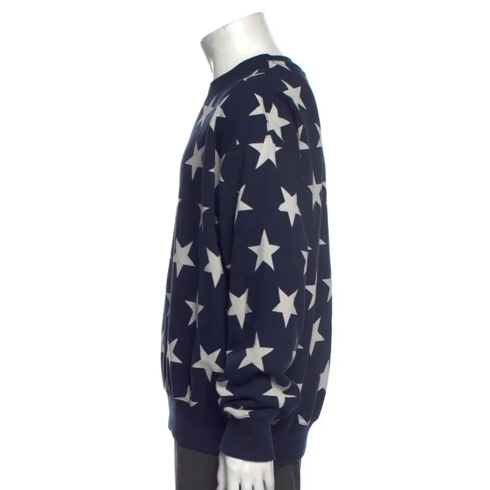 Nike Lab Collection Fleece Sweatshirt Men Sz Medium Blue USA Stars Crew Pullover - Picture 2 of 7